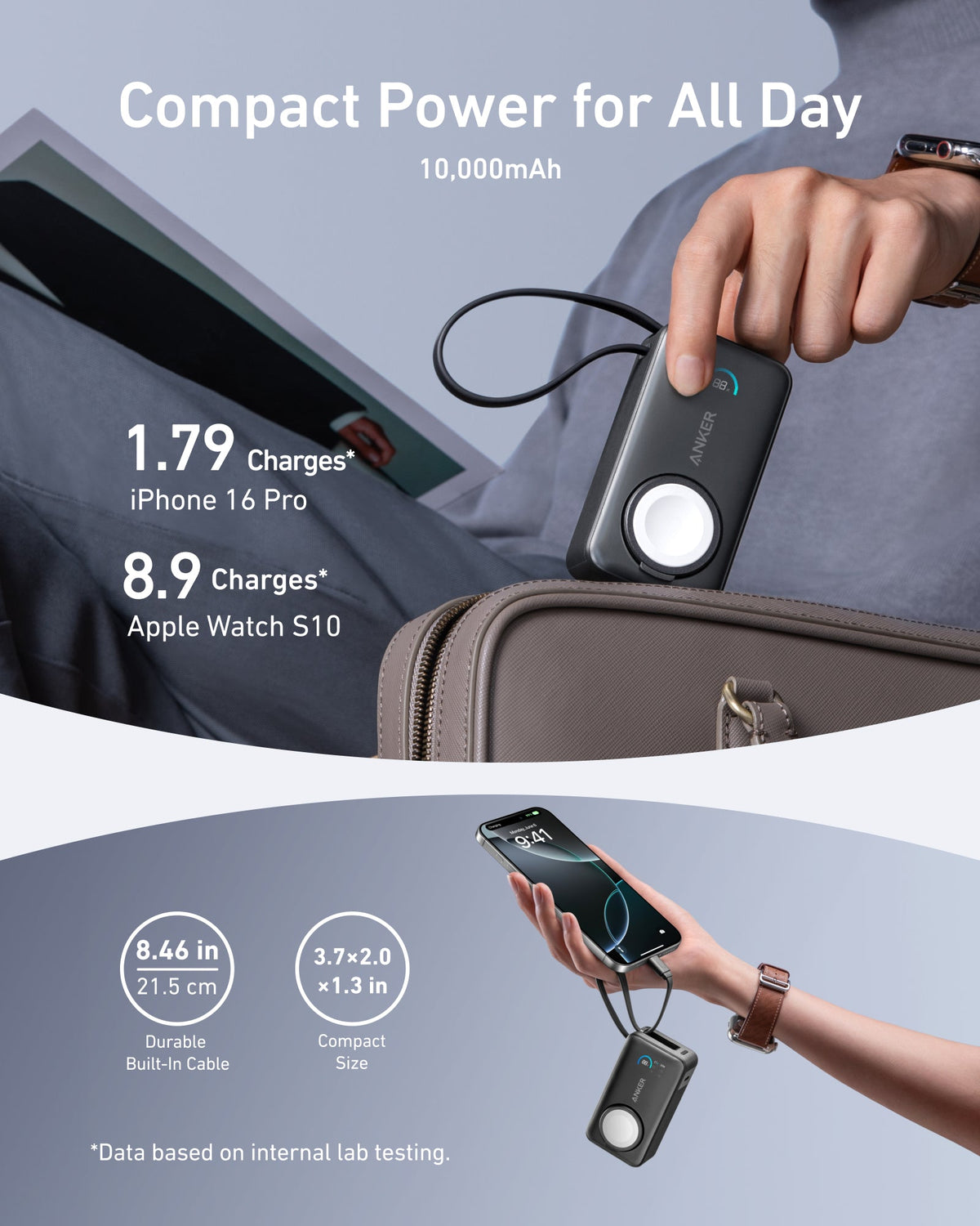 Anker MagGo Power Bank (10K, 35W, For Apple Watch)