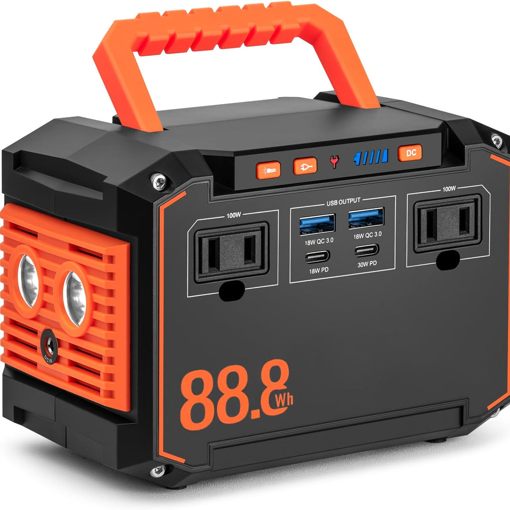 300W Portable Power Station Solar Generator w/ Foldable Solar Panel Camping Backup Power Supply