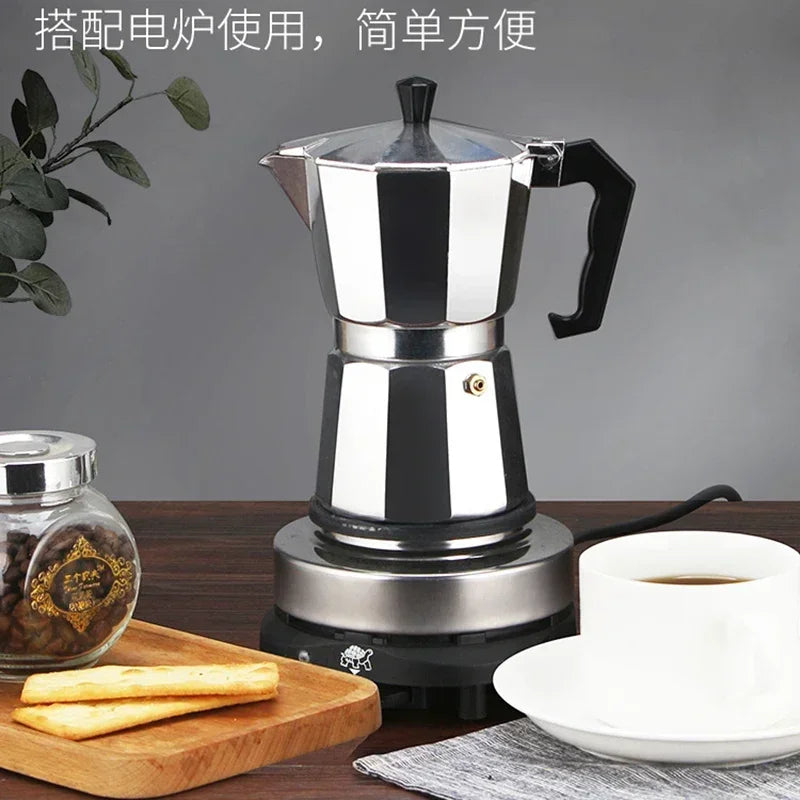 Aluminum Moka Pot Suitable for Electric Stove Top Coffee Maker Espresso Drip Filter Moka Pot Heater Household Use
