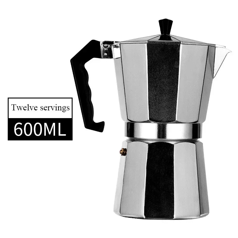 Aluminum Moka Pot Suitable for Electric Stove Top Coffee Maker Espresso Drip Filter Moka Pot Heater Household Use