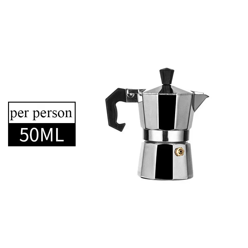 Aluminum Moka Pot Suitable for Electric Stove Top Coffee Maker Espresso Drip Filter Moka Pot Heater Household Use
