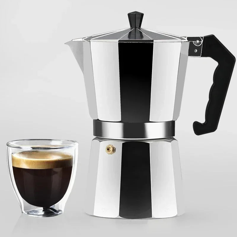 Aluminum Moka Pot Suitable for Electric Stove Top Coffee Maker Espresso Drip Filter Moka Pot Heater Household Use