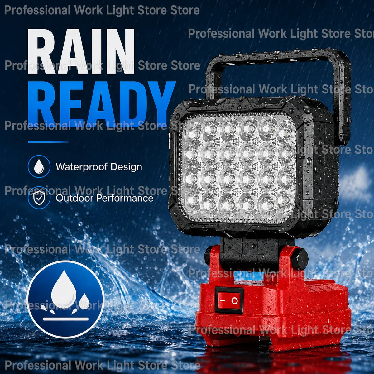 LED Work Light For Milwaukee 18V Battery Cordless Camping Lights Portable Flood Lamp Flashlight Power Tool Accessory
