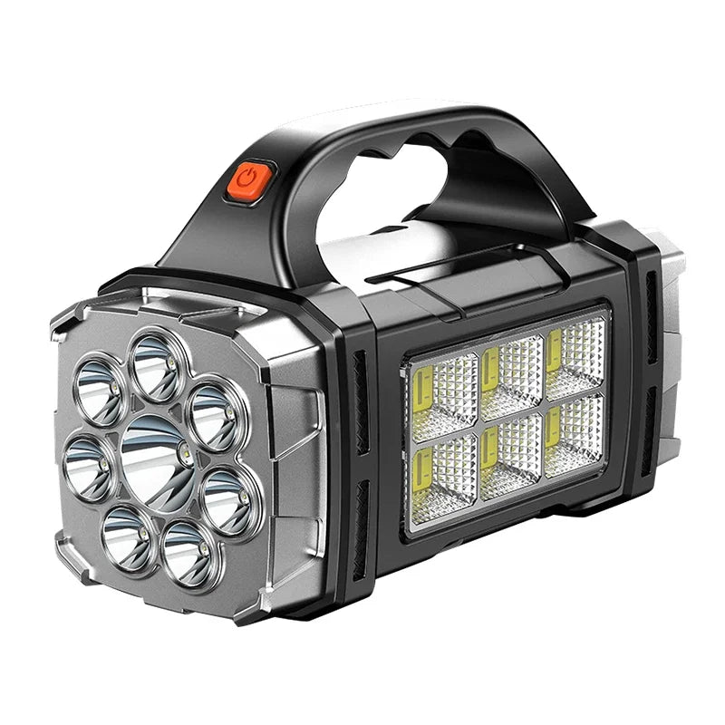 Rechargeable Portable Hand Lamp 8/4 LED Powerful Flashlight Outdoor Camping Solar Charging Light USB Torch With COB Work Lantern
