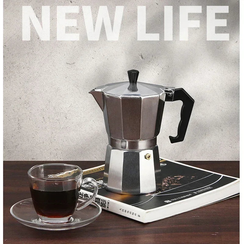 Aluminum Moka Pot Suitable for Electric Stove Top Coffee Maker Espresso Drip Filter Moka Pot Heater Household Use