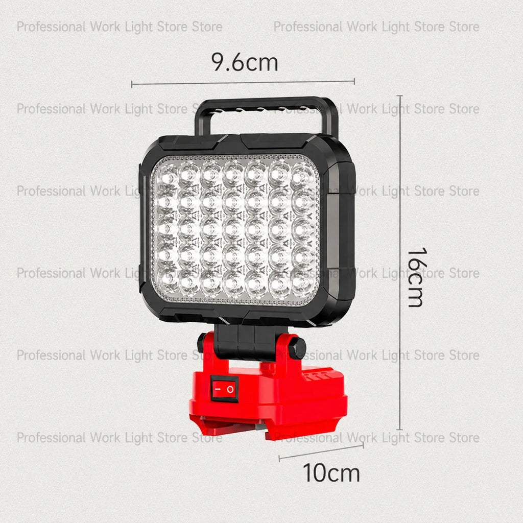 LED Work Light For Milwaukee 18V Battery Cordless Camping Lights Portable Flood Lamp Flashlight Power Tool Accessory