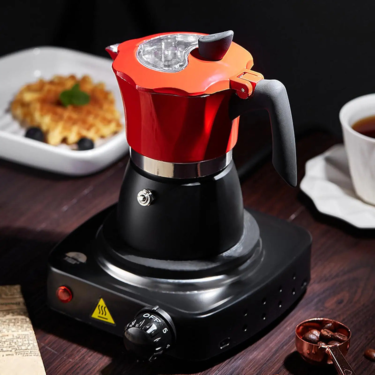 Aluminum Alloy Coffee Percolator Pot Electric Pot Espresso Maker