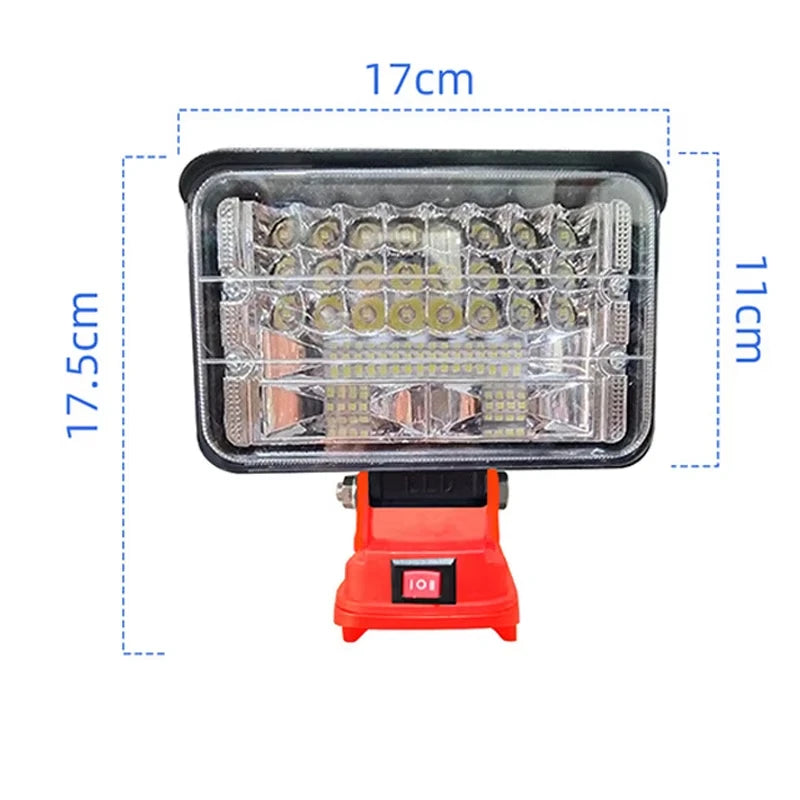 4/5/8 inch Portable LED Lamp Working Light for Milwaukee 18V Battery Cordless Flood Light with dual USB Charging Port