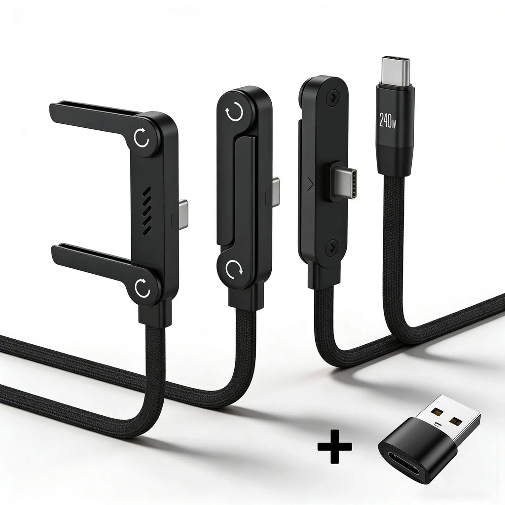 1.5m Foldable Charging Cable With Integrated Stand Fast Charging Cable Phone Tablet 240W Ultra-Fast Data Cable Phone Holder