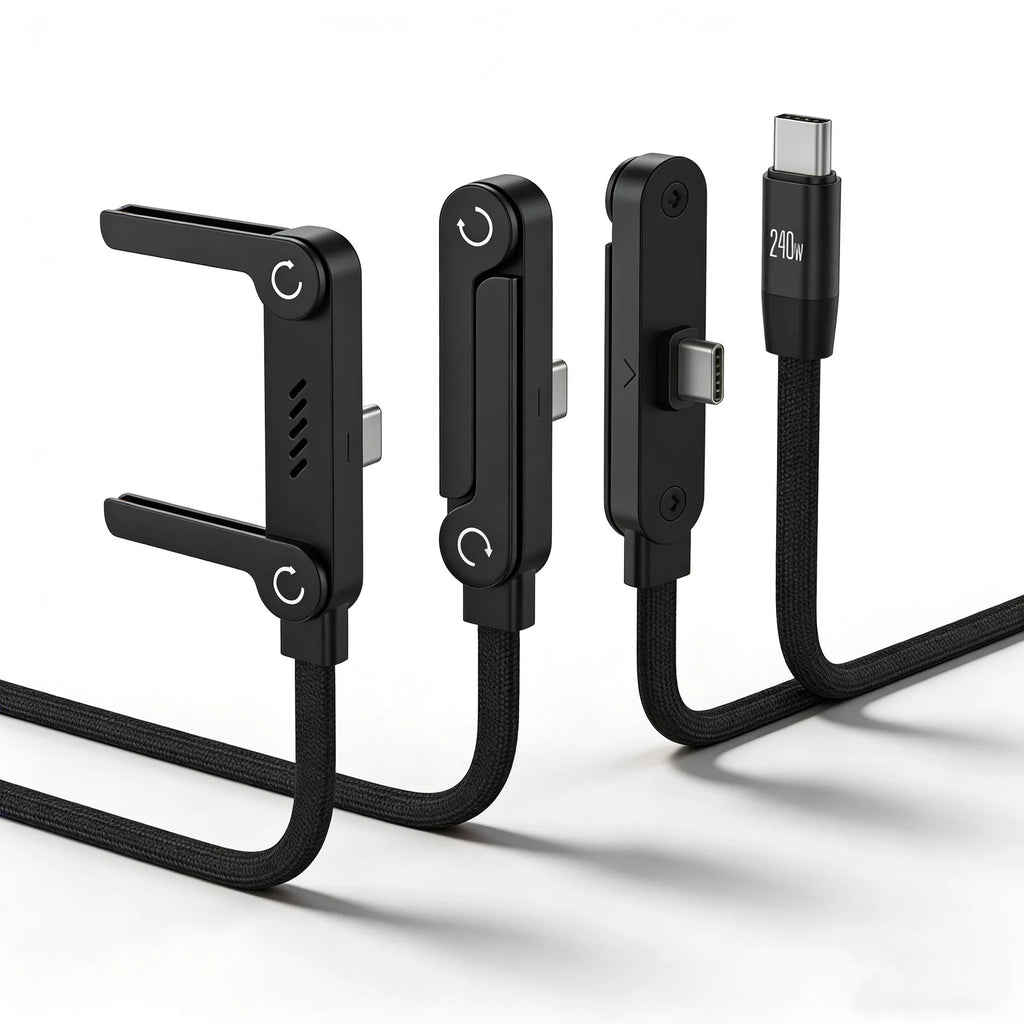 1.5m Foldable Charging Cable With Integrated Stand Fast Charging Cable Phone Tablet 240W Ultra-Fast Data Cable Phone Holder