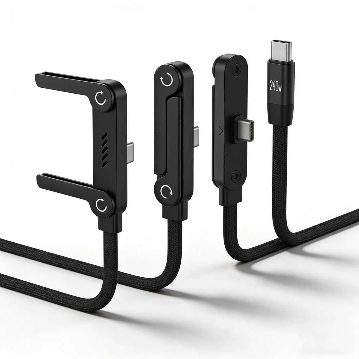 1.5m Foldable Charging Cable With Integrated Stand Fast Charging Cable Phone Tablet 240W Ultra-Fast Data Cable Phone Holder