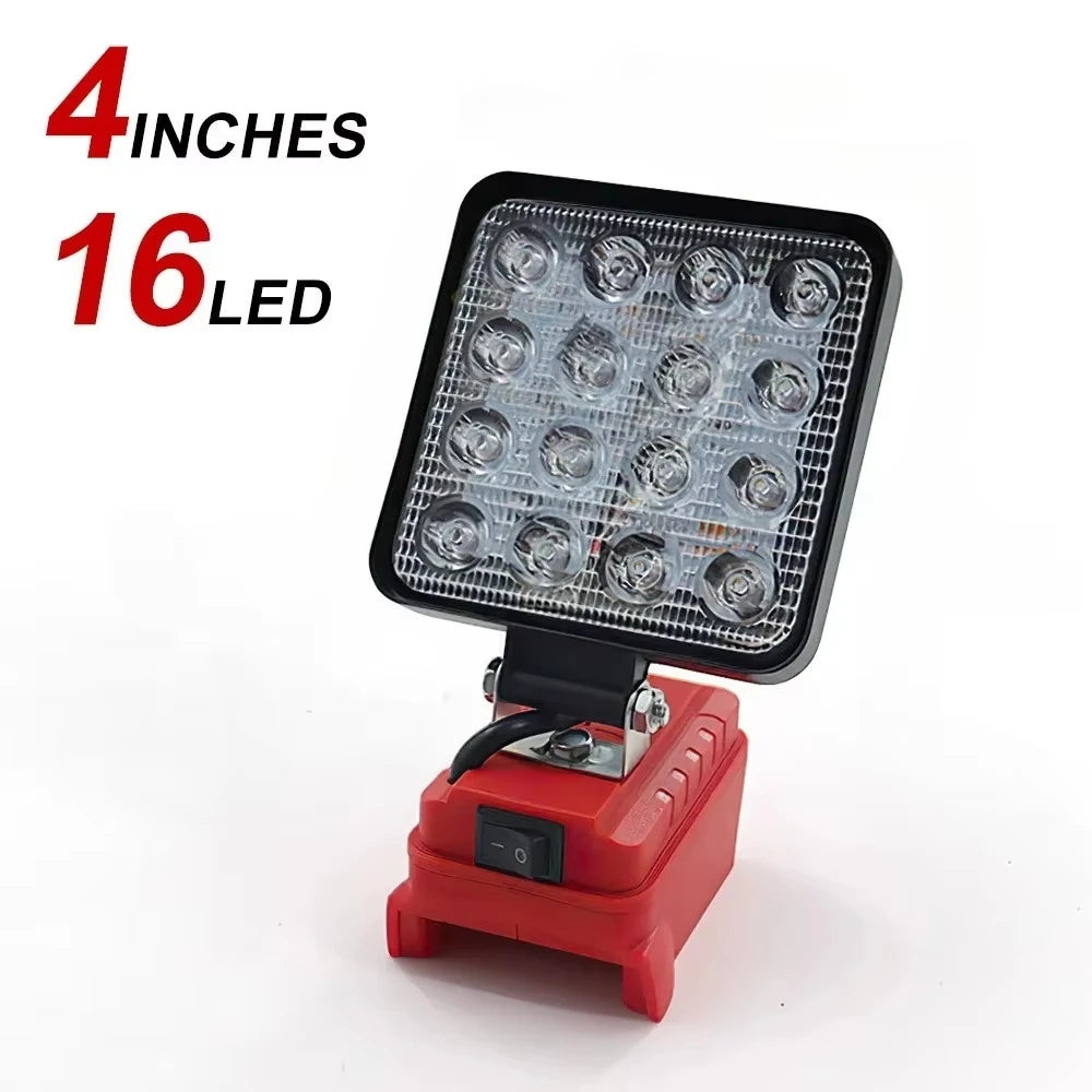 4/5/8 inch Portable LED Lamp Working Light for Milwaukee 18V Battery Cordless Flood Light with dual USB Charging Port