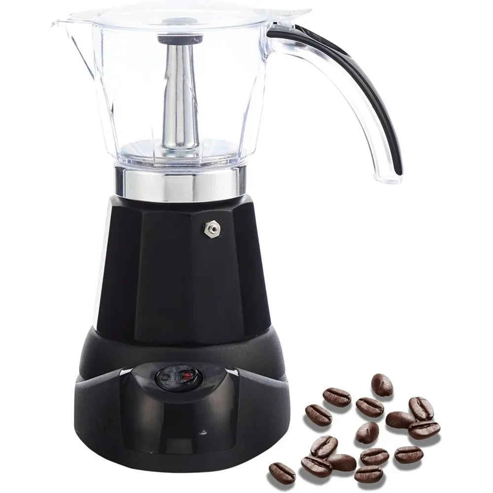 6 or 3 Cup Electric Espresso Maker Black Coffee Machine for Cuban Coffee, Moka and Espresso Drinks-US Stock