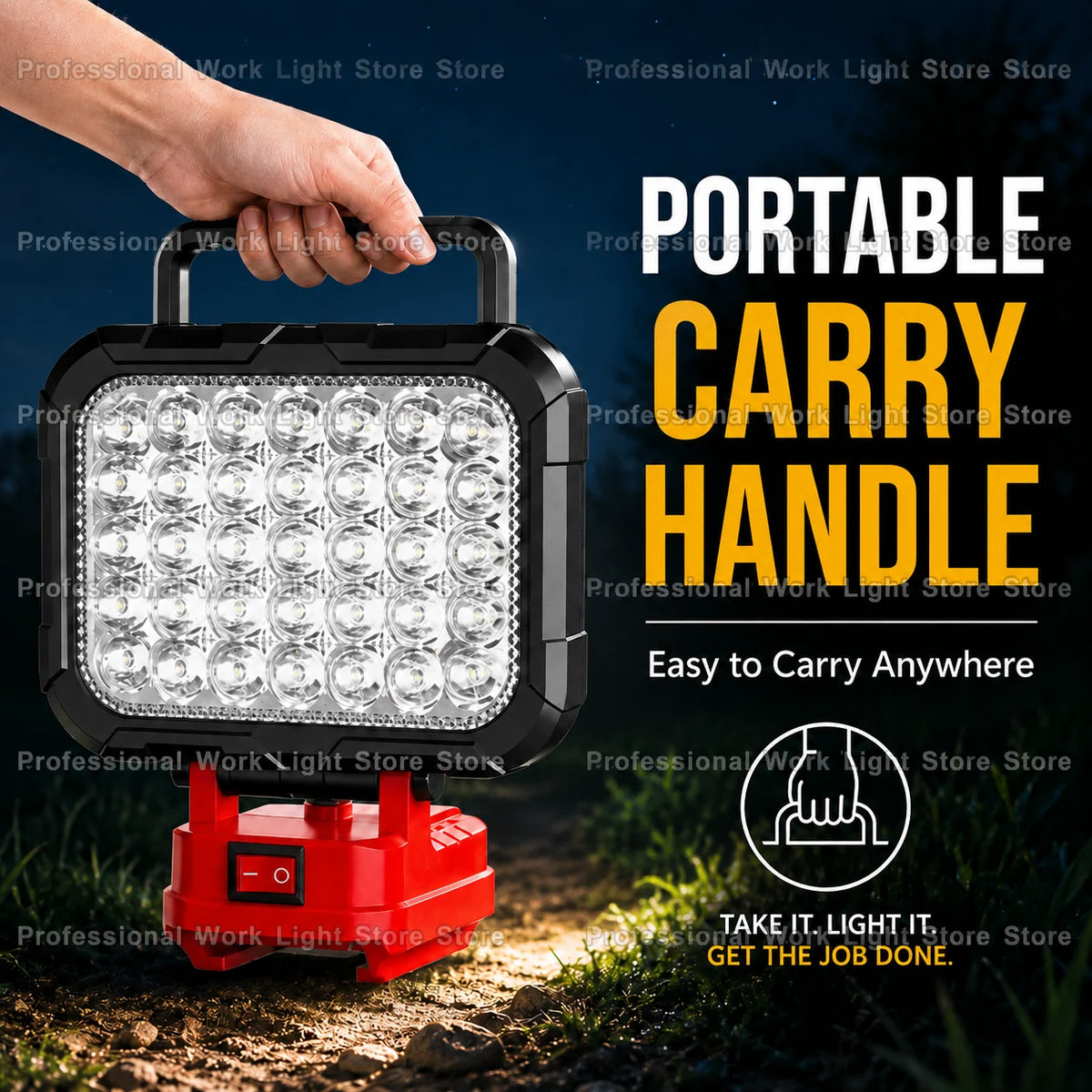 LED Work Light For Milwaukee 18V Battery Cordless Camping Lights Portable Flood Lamp Flashlight Power Tool Accessory