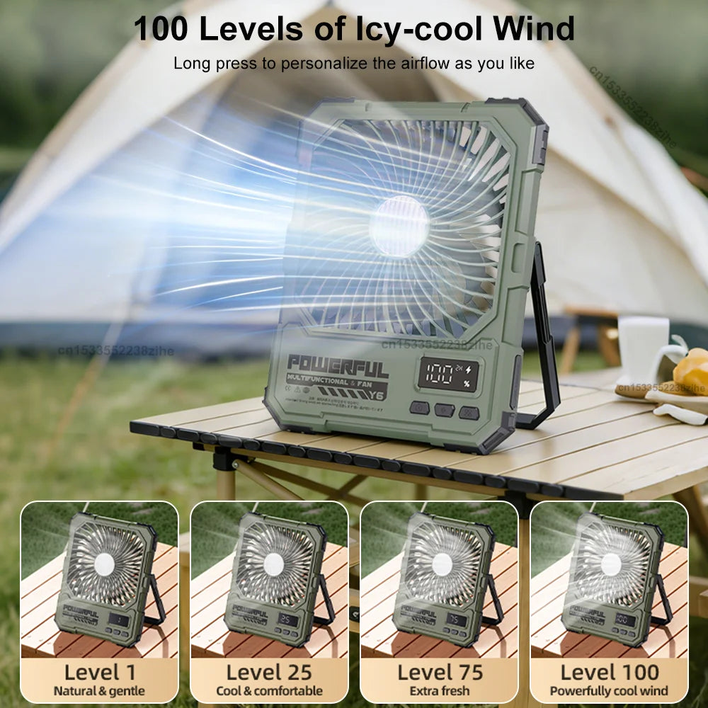 Desktop Fan 20000mAh Rechargerable Portable Foldable Table Fan