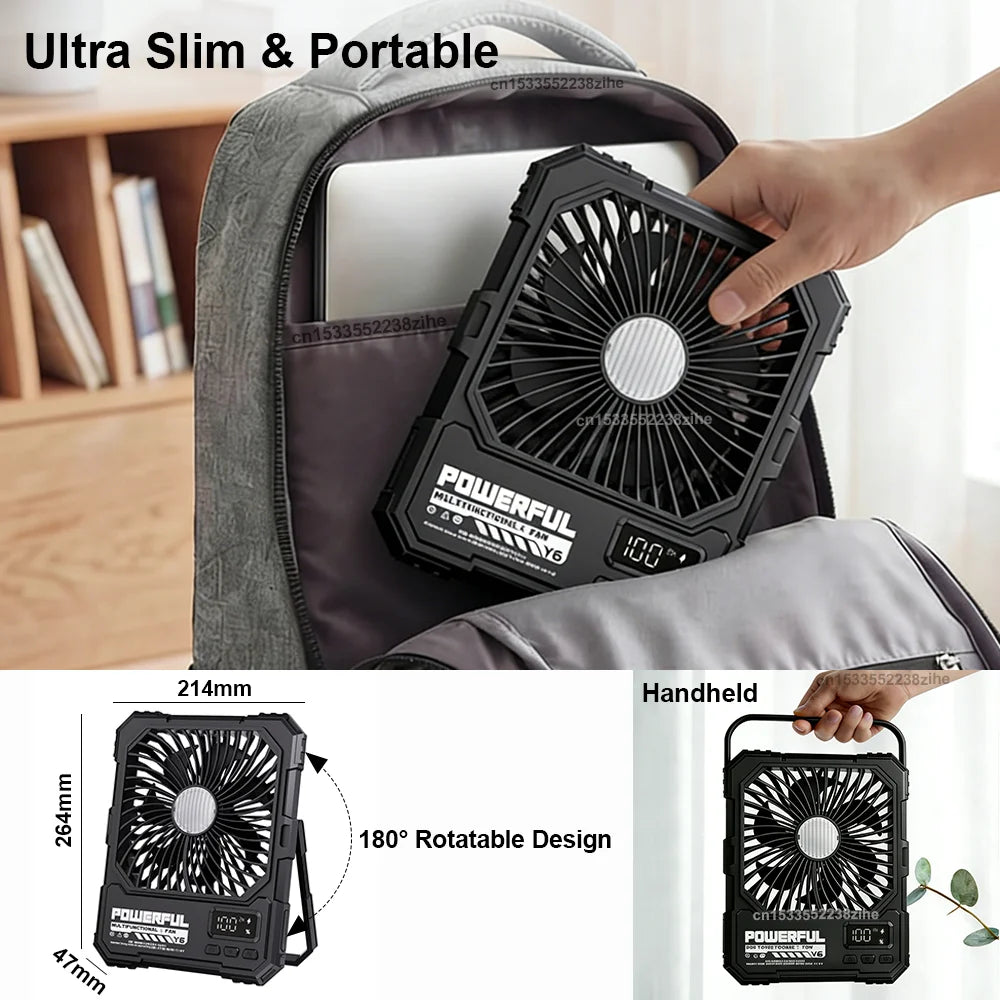 Desktop Fan 20000mAh Rechargerable Portable Foldable Table Fan