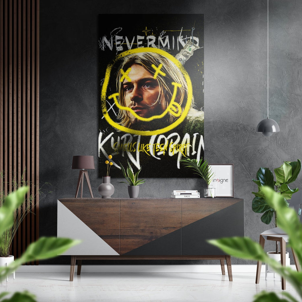 Nineties Grunge Singer Brushed Aluminum Dibond Wall Art