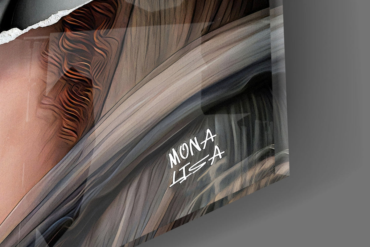 Contemporary Mona Lisa Glass Wall Art || Designer Collection