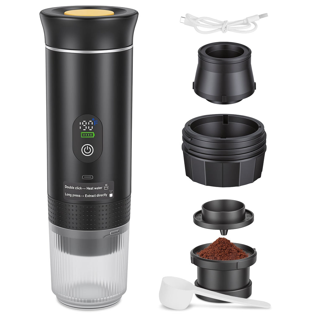 Portable Espresso Machine with Self-Heating & 7500mAh Battery
