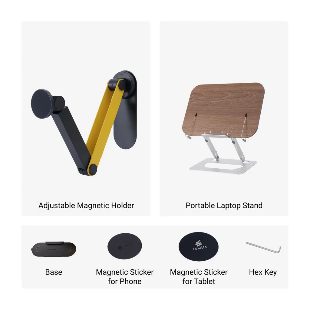 Fansdreams™ Wall Mount Adjustable Magnetic Phone & Tablet Holder